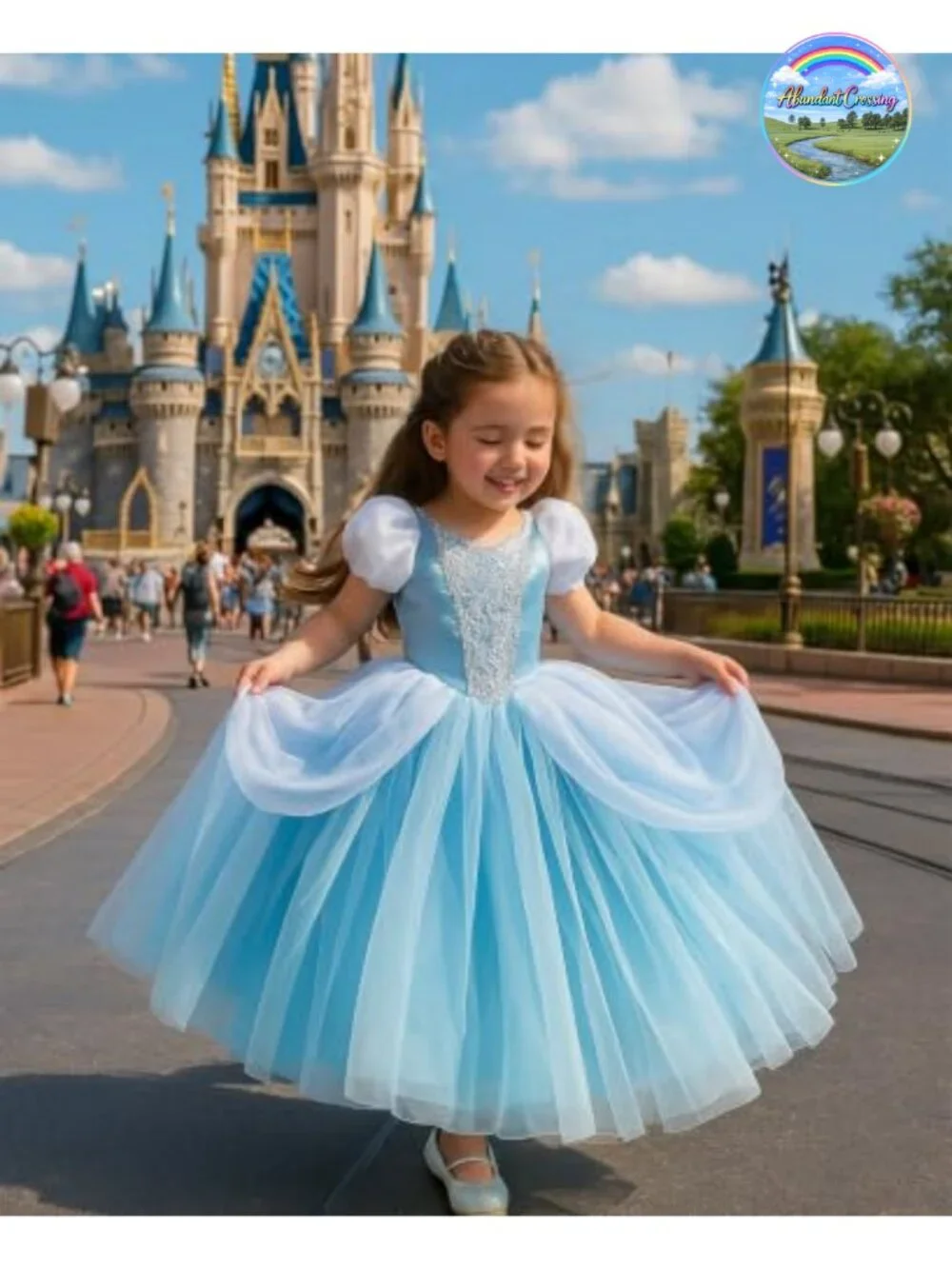 Girls Princess Cinderella Costume Dress Up Party Outfit Set